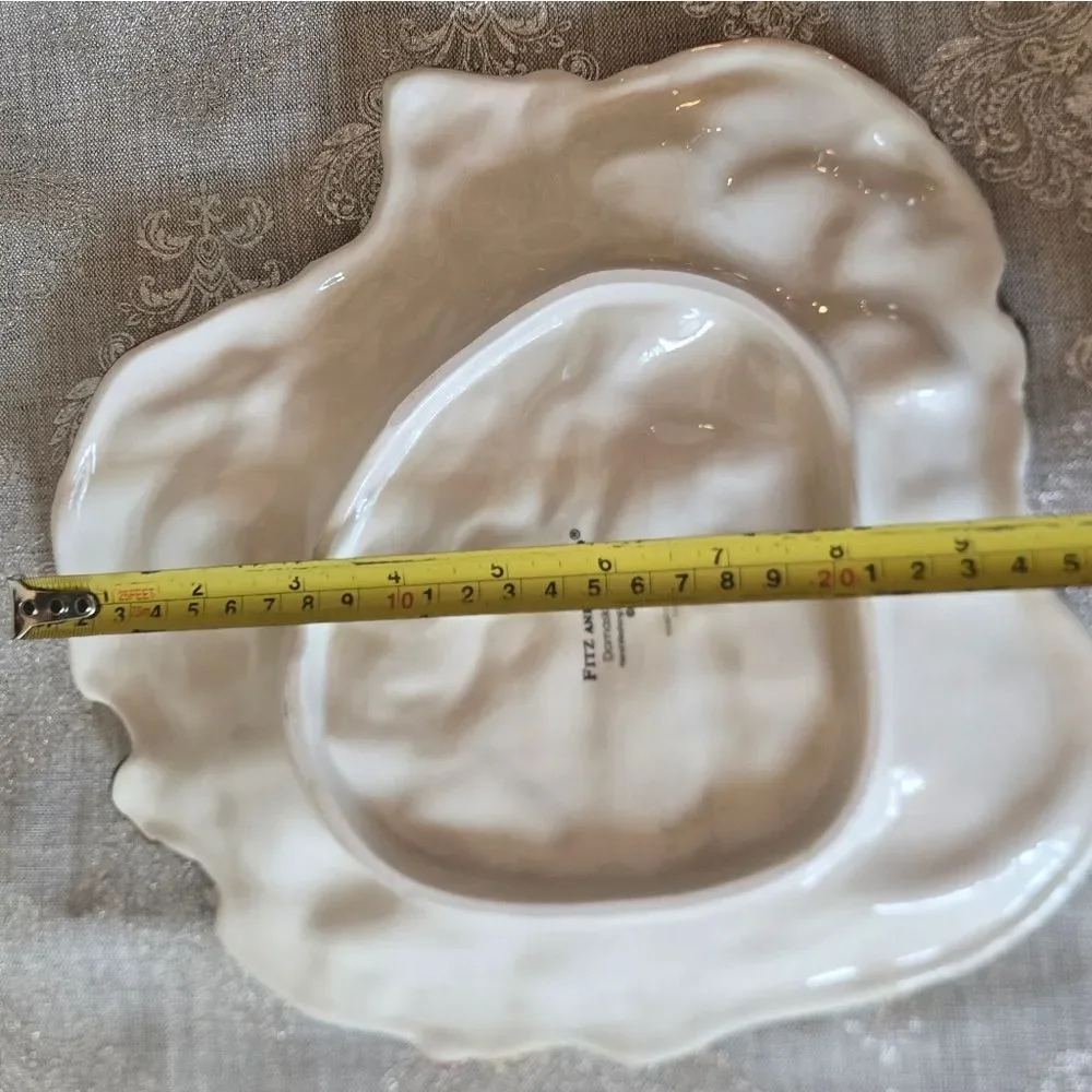 🎄🛍❤️ VINTAGE FITZ & FLOYD DAMASK HOLIDAY SANTA CANAPE PLATE